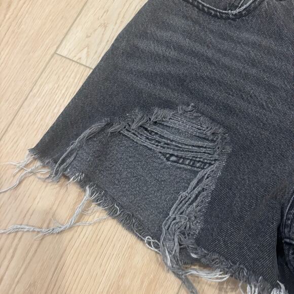 Pacsun High Rise Icon Short Gray Distressed Frayed Ripped 26 - Picture 6 of 8